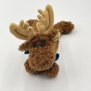 Rare 4" Mini Gund Moose Reindeer Kringle Jingles Scarf Plush Tiny Rattle 88208